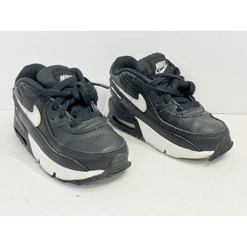 Nike Air Max 90 LTR Black White Toddler Size 9C Shoes CD6868-010